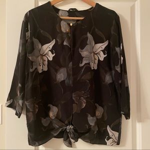 Silk floral blouse